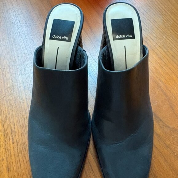 Dolce Vita Black Heeled Mules Size 6 - Picture 2 of 4